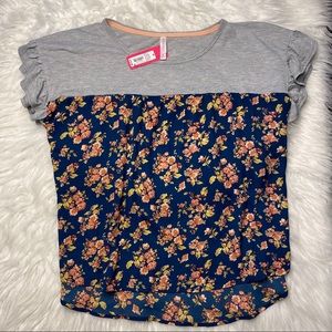 xhilaration women’s teal and floral top size M